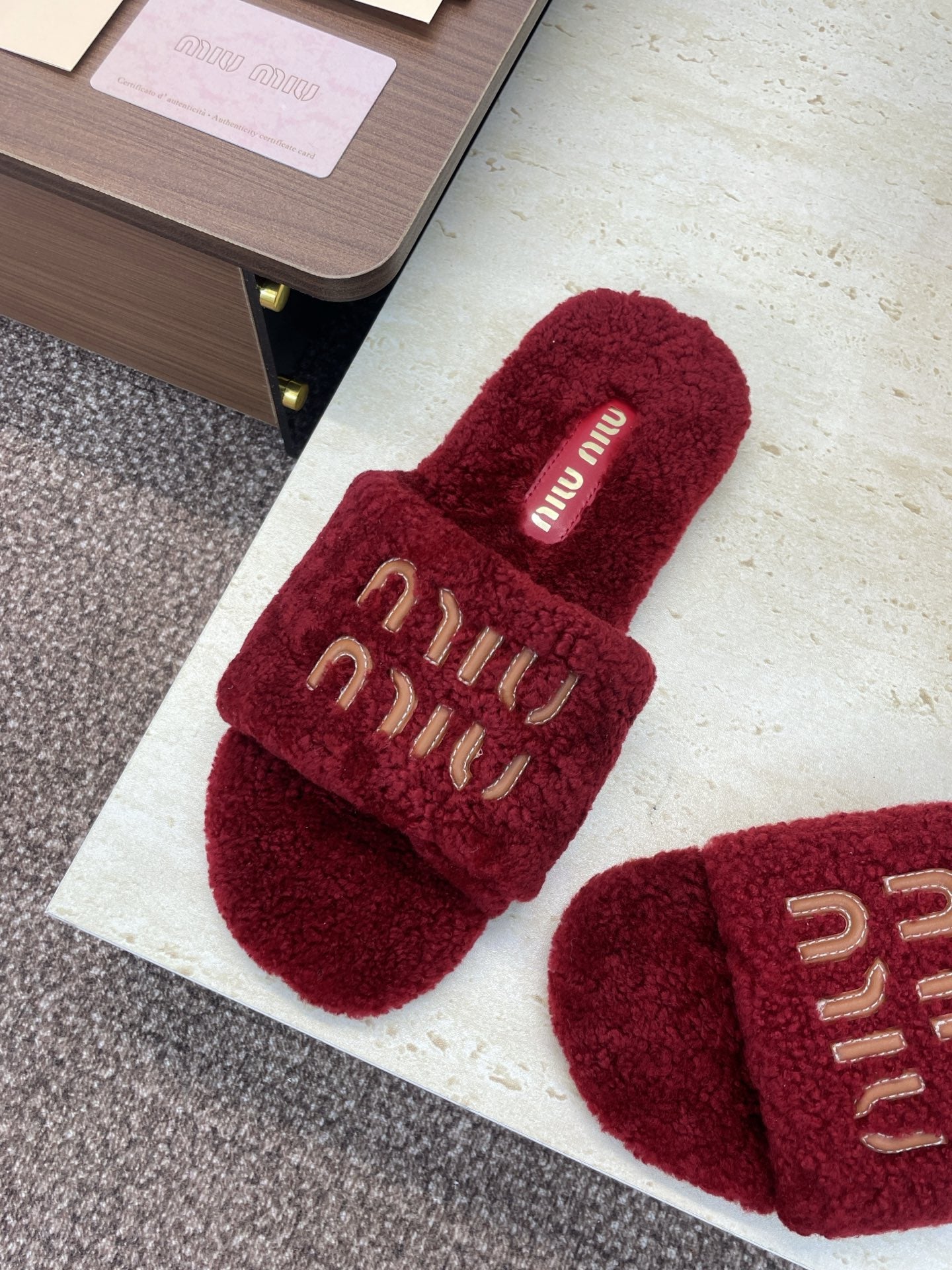 Miumiu 25 Slipper Red Wool 551695