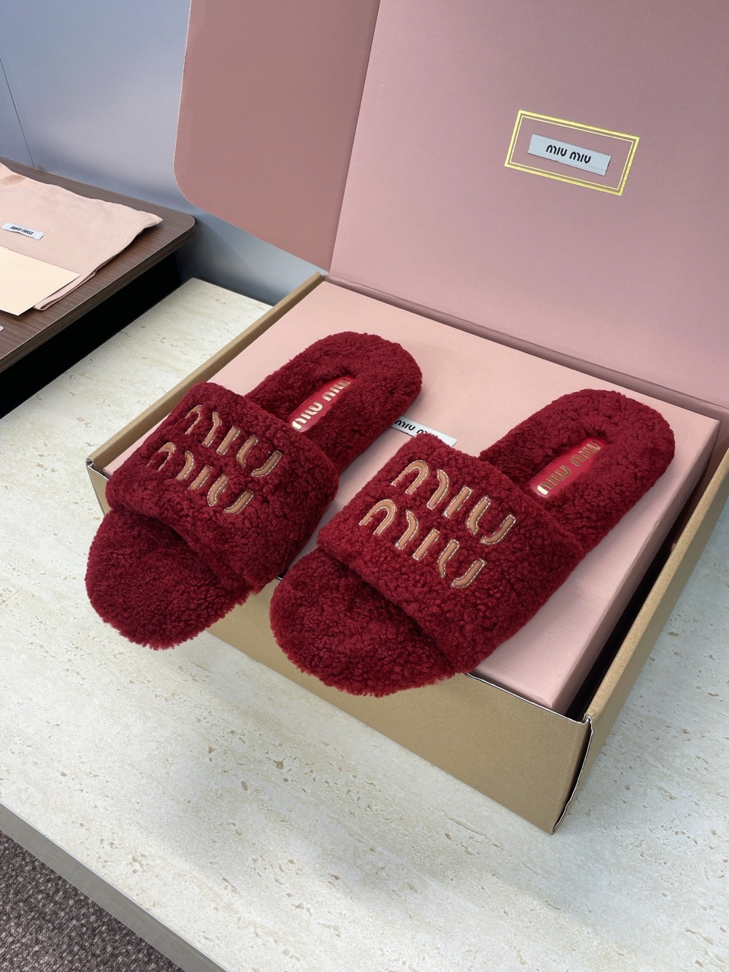 Miumiu 25 Slipper Red Wool 551695