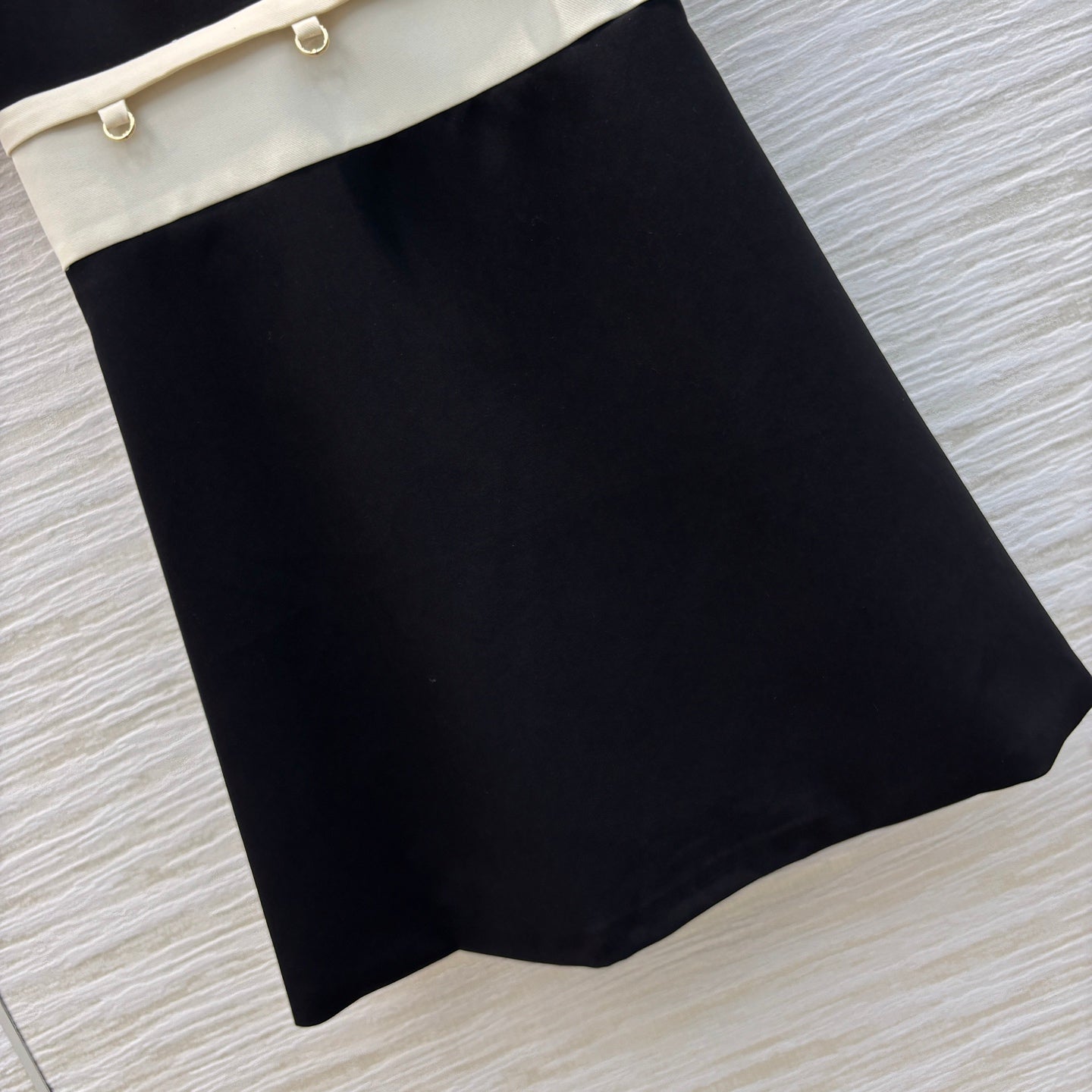 Prada 25 Patchwork Short-sleeved Dress Black mix Beige Cotton