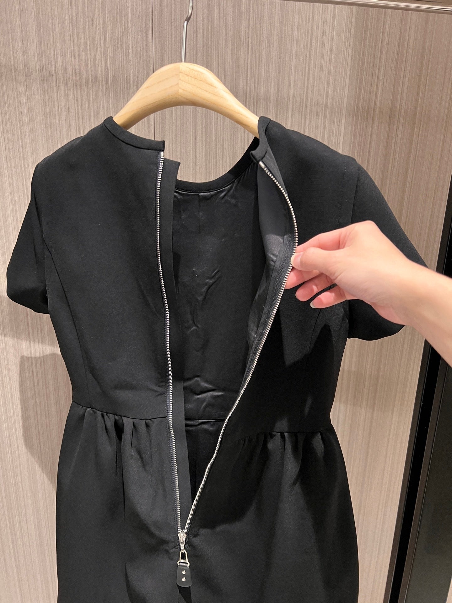 LV Flower Pieces Dress Black Polyester