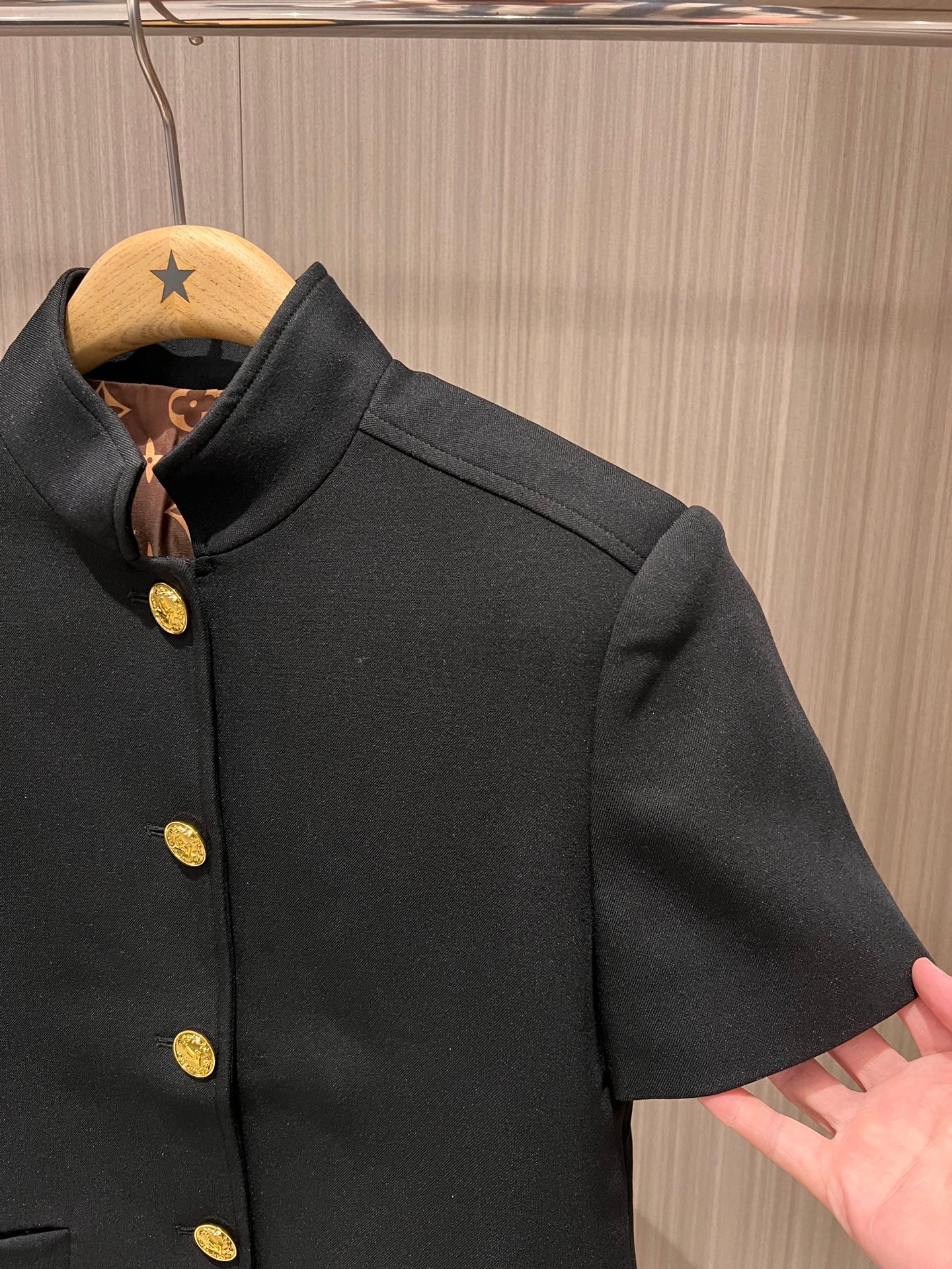 LV Short-Sleeved Jacket Youthful Black Polyester