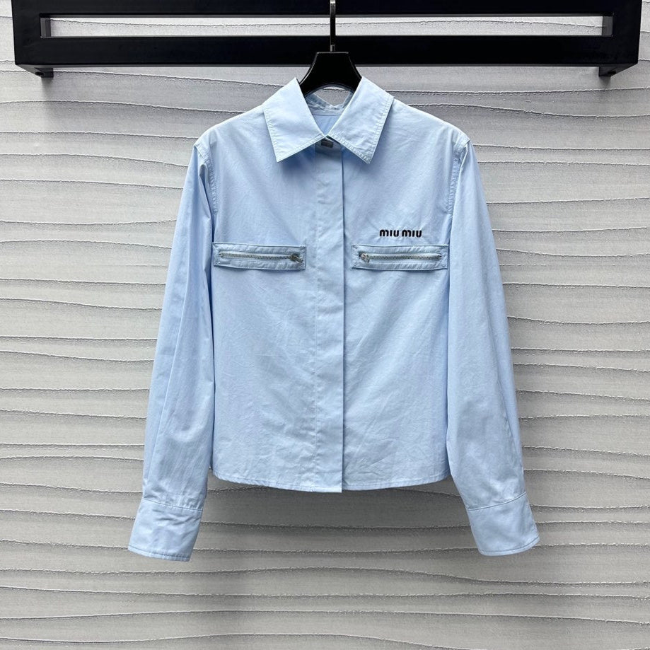 Miu Light Blue Cotton Shirt