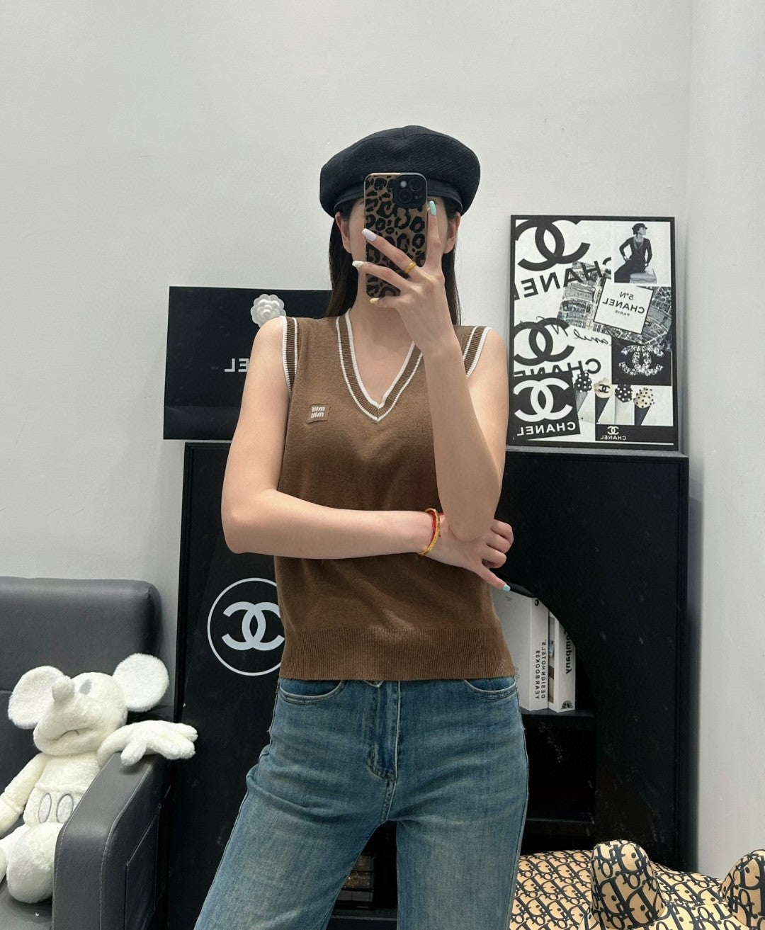 Miu 25 V- Gile Brown Wool 232024