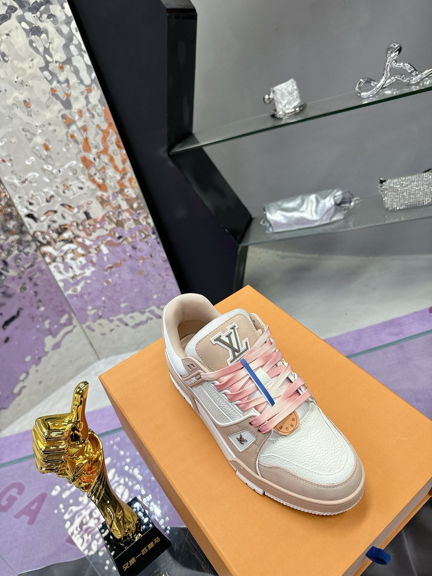 LV Trainer Sneaker Light Brown Cowhide