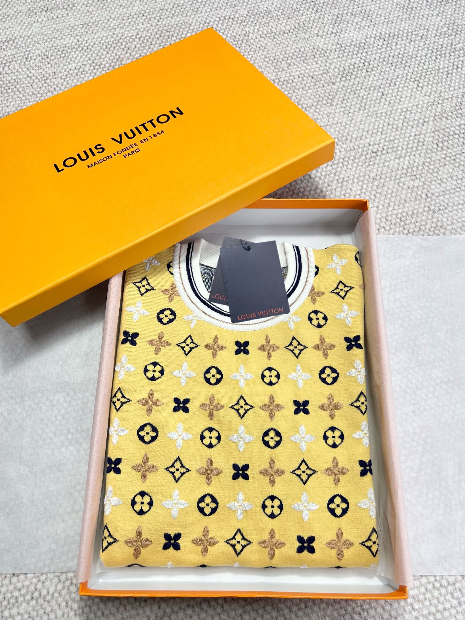 LV Monogram Kaleidoscope T Shirt Yellow Cotton