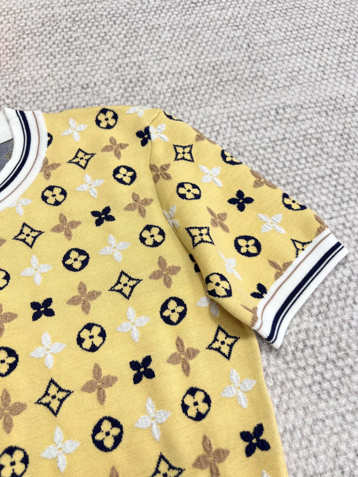 LV Monogram Kaleidoscope T Shirt Yellow Cotton