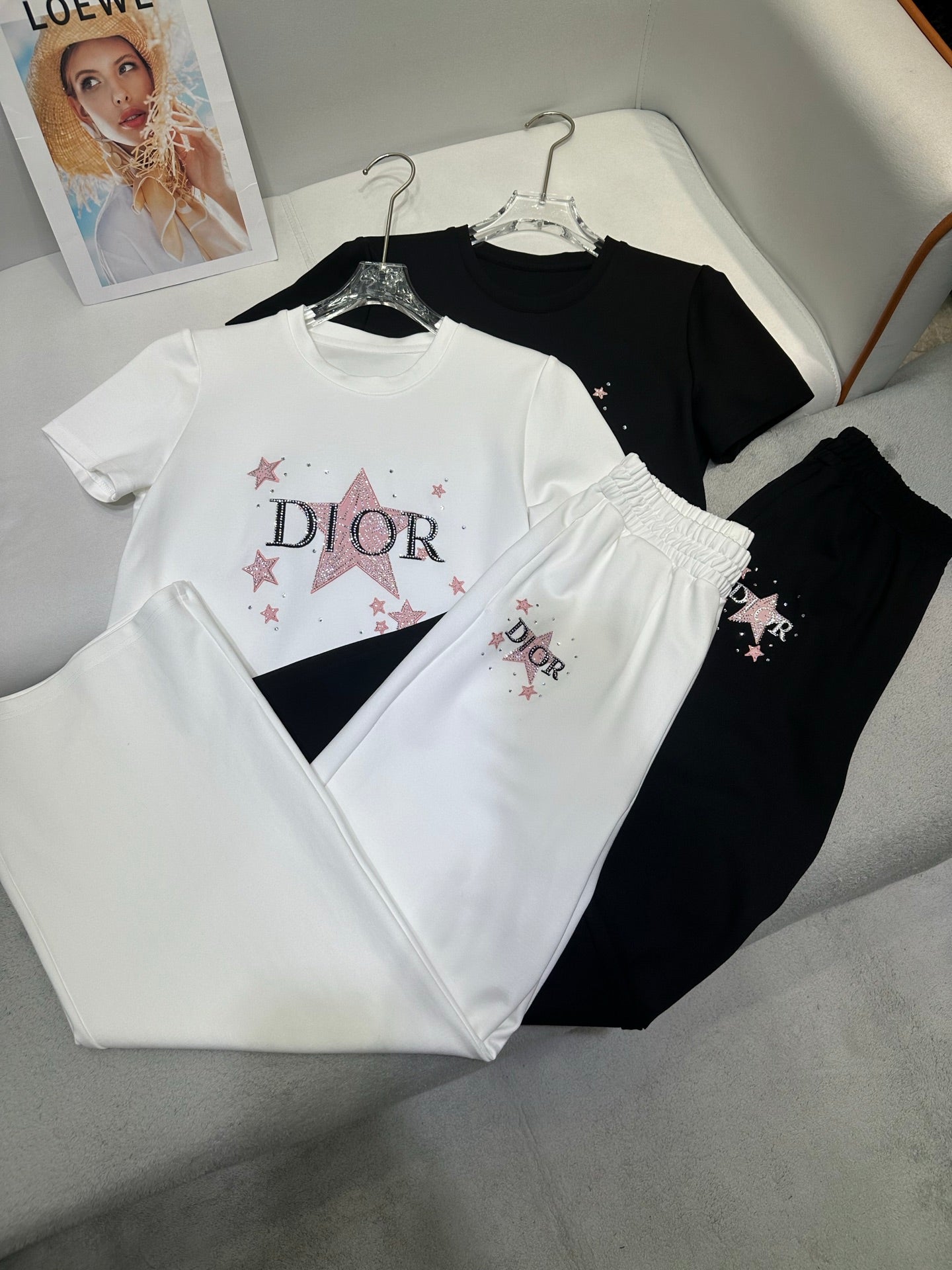 CD 25 Diamond Star Suit Black and White Cotton