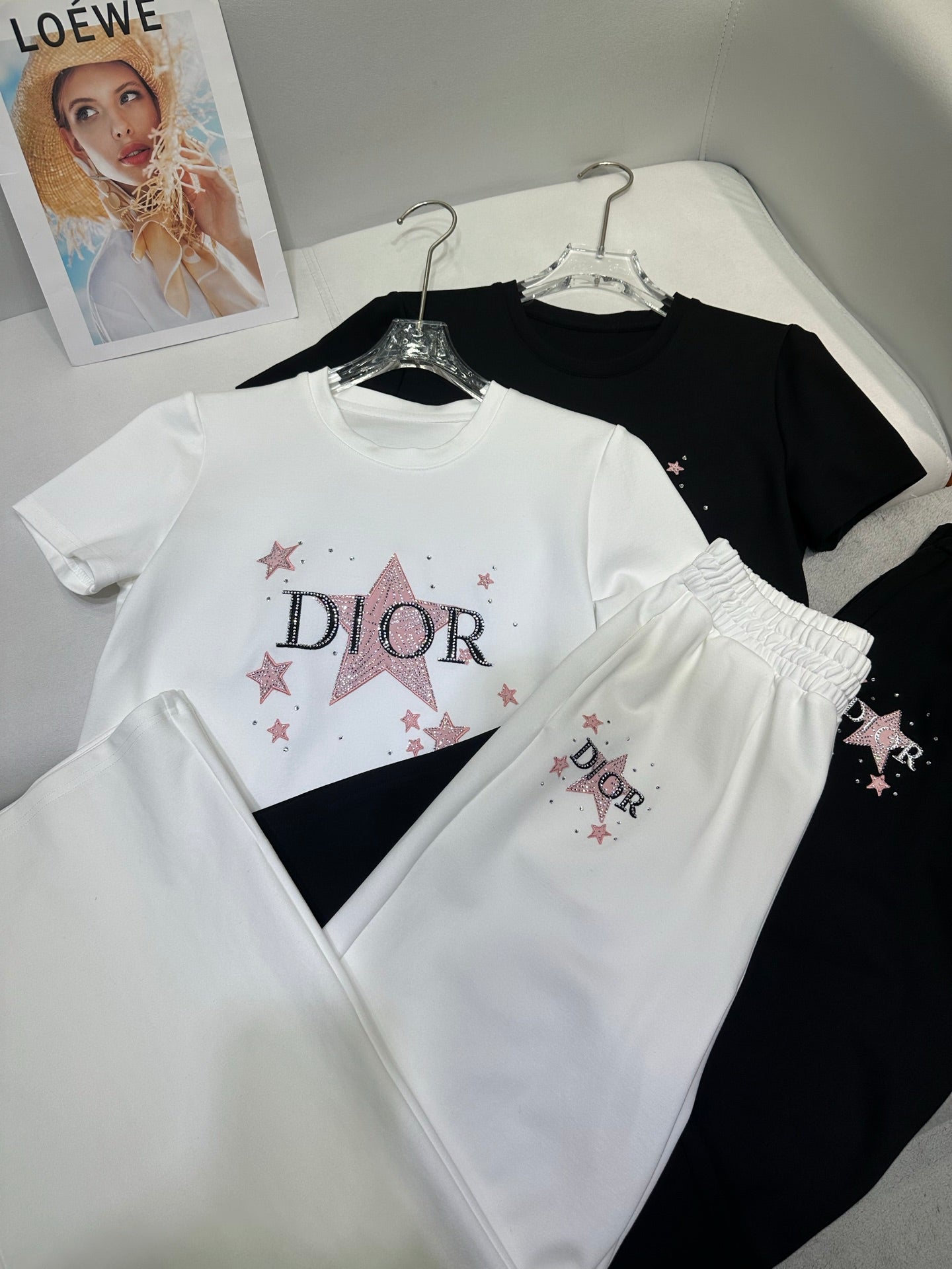 CD 25 Diamond Star Suit Black and White Cotton