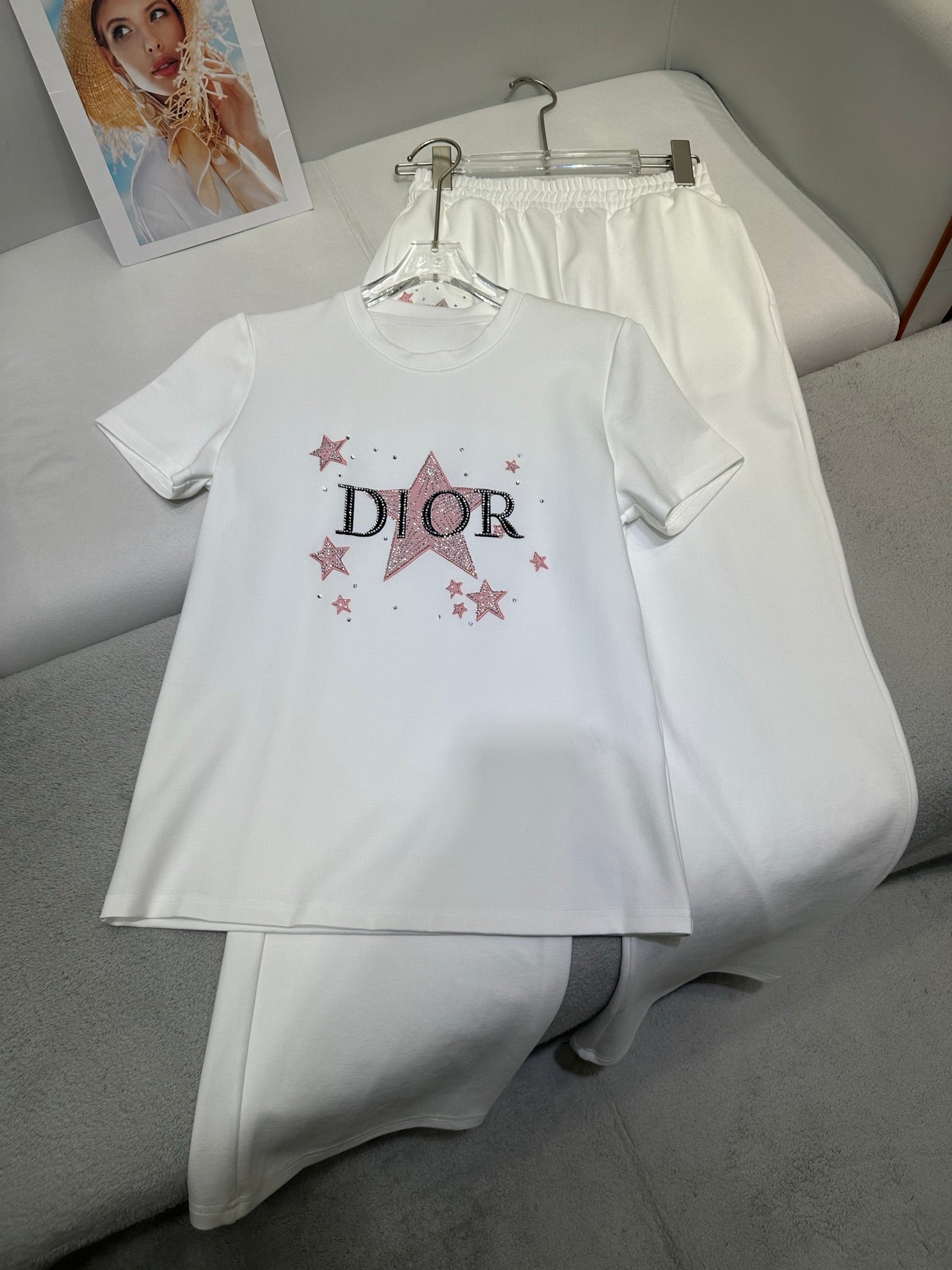 CD 25 Diamond Star Suit Black and White Cotton