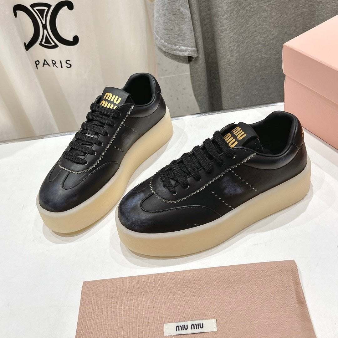 Miu Sneakers Black Cowhide