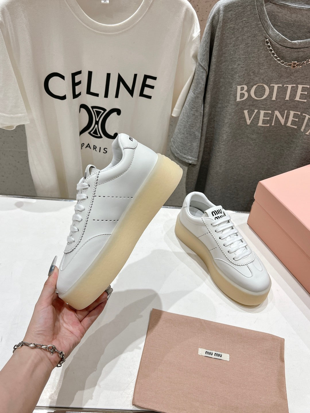 Miu Sneakers White Cowhide