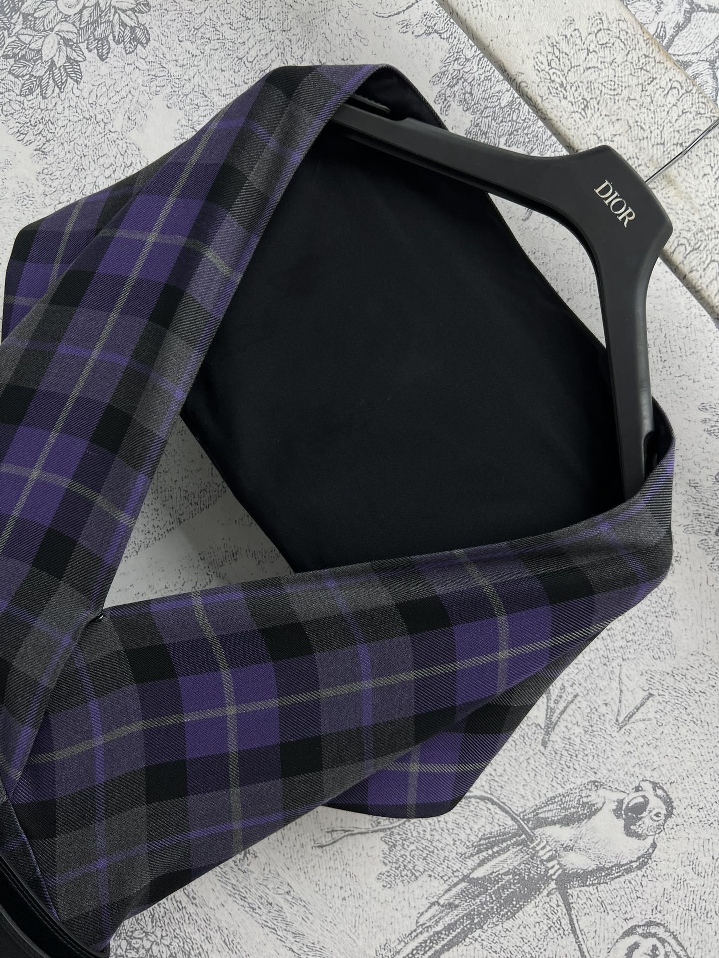 CD 25 Halter-neck Backless Dress Purple Black Wool Fabric