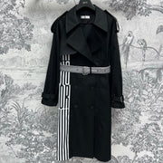 CD 25 Long Coat Black White Polyester