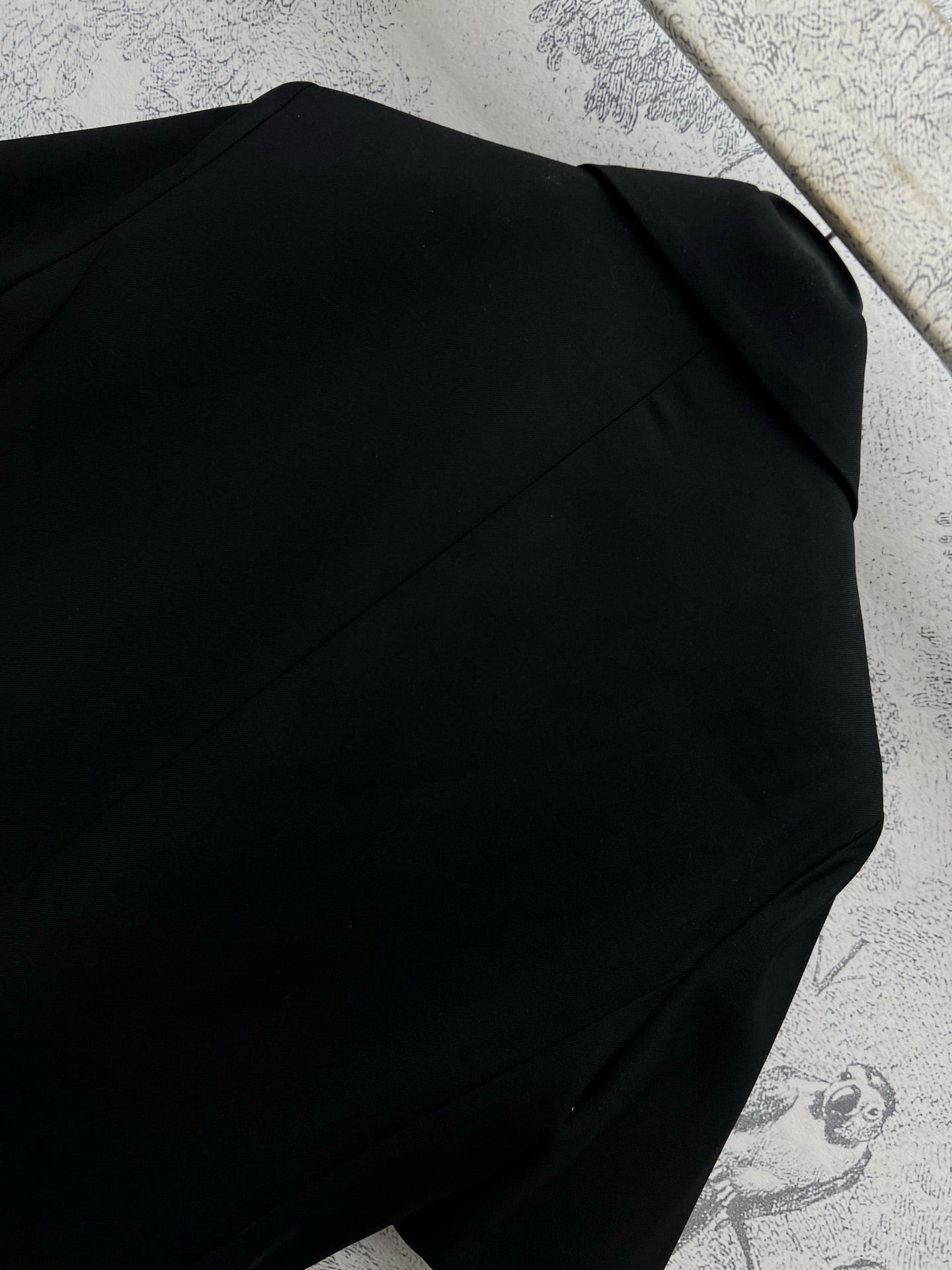 CD 25 Short-sleeved Suit Jacket Black White Polyester