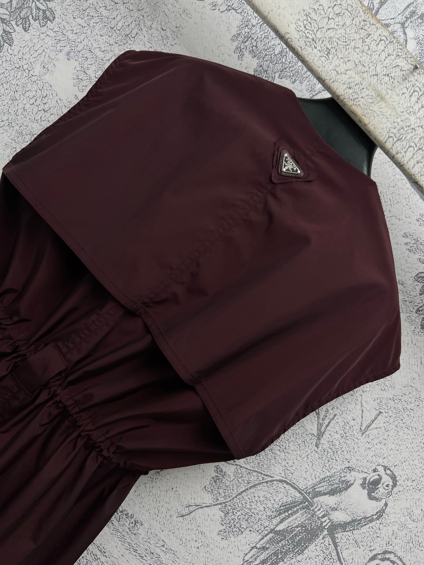 Prada 25 Sleeveless Waist Dress Red Burgundy Polyester