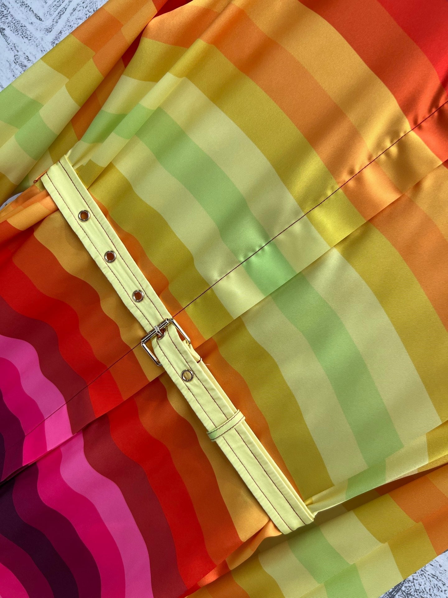 CD 25 Rainbow Stripes Shirt Dress Multicolor Polyester