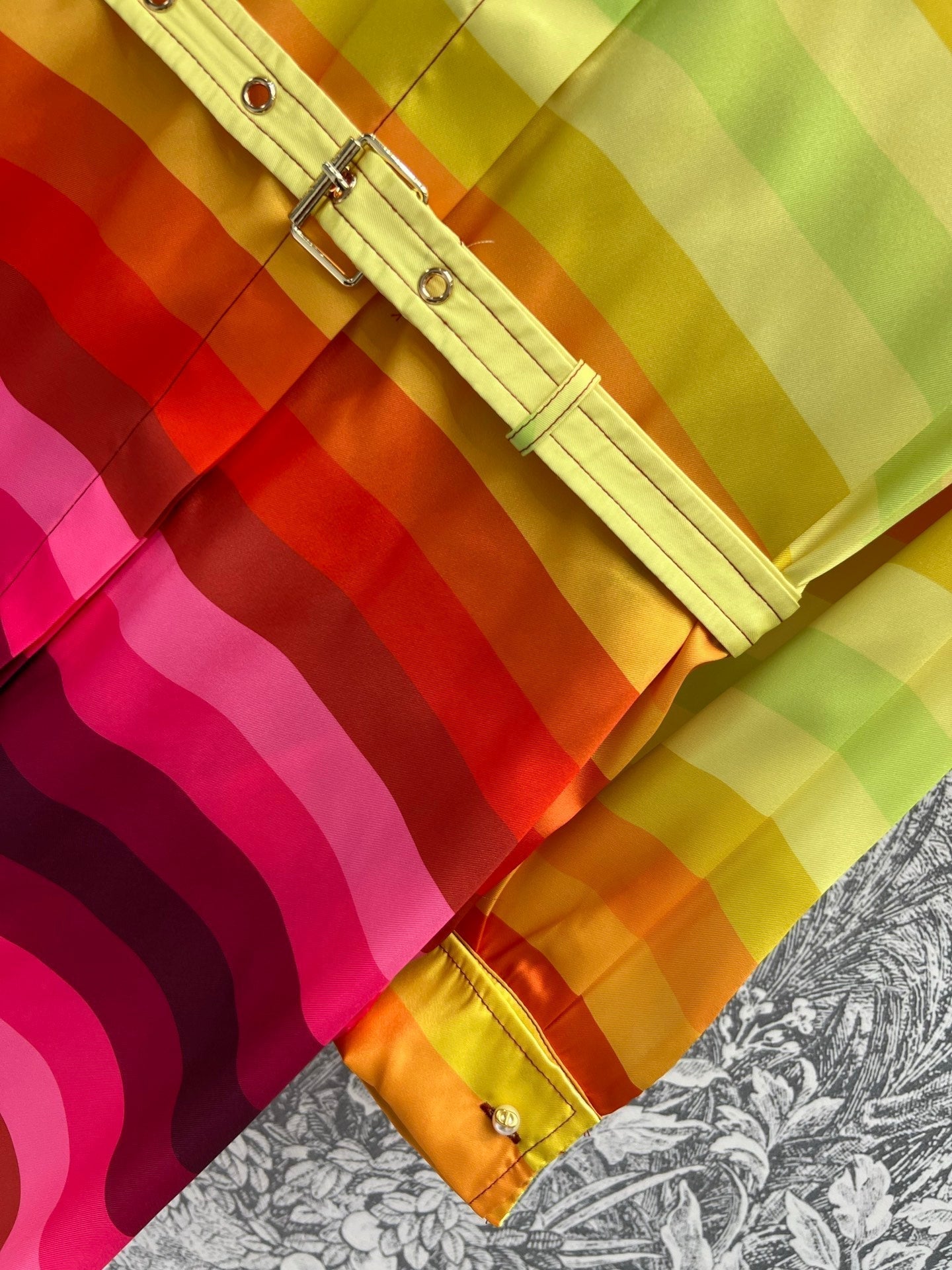 CD 25 Rainbow Stripes Shirt Dress Multicolor Polyester