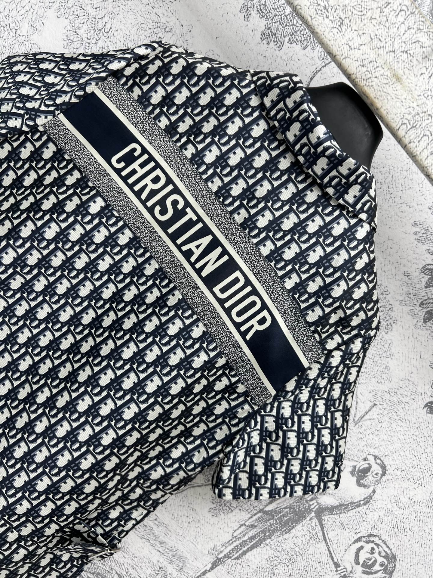 CD 25 Short Sleeve Dress Black Beige Polyester