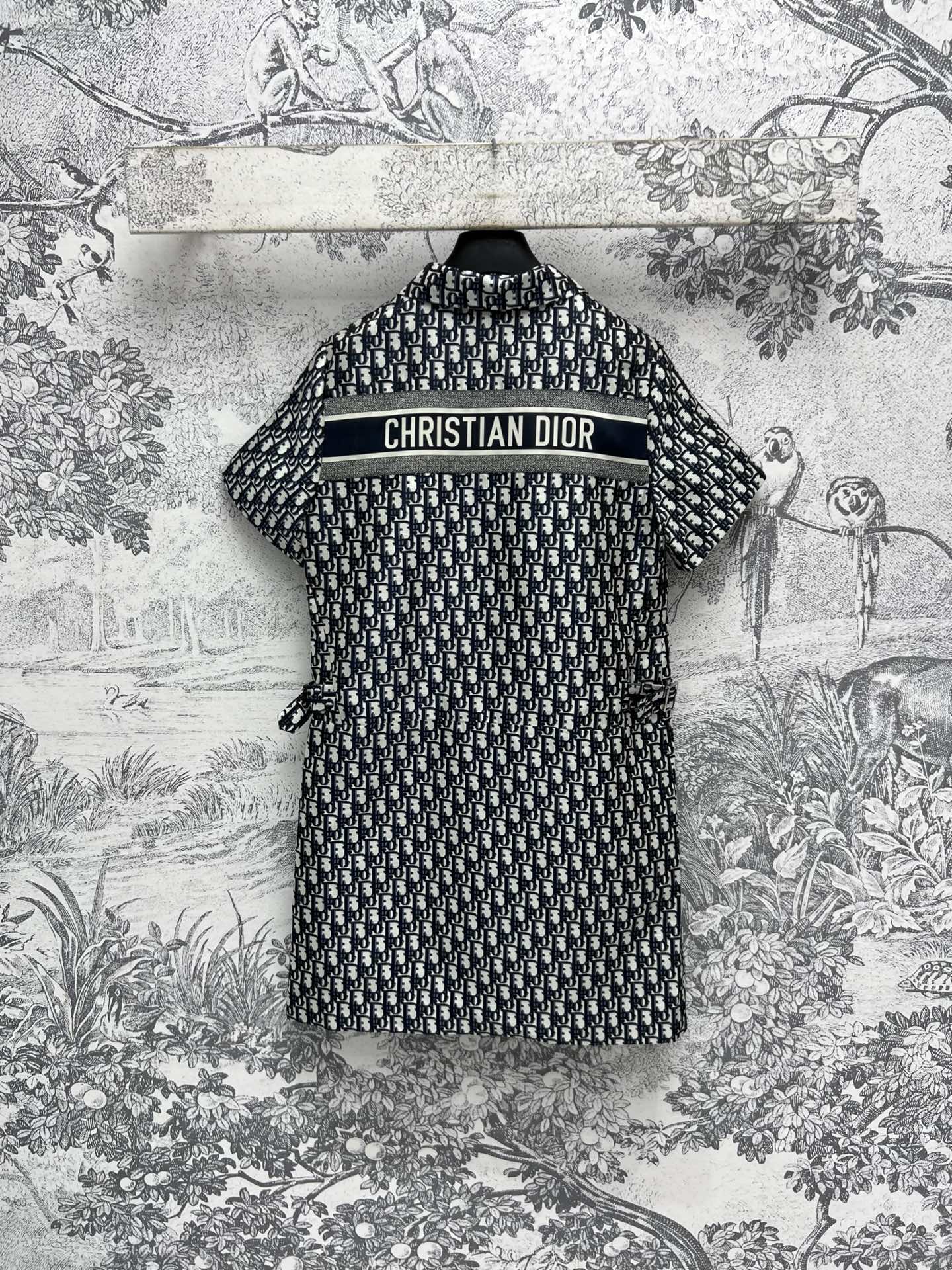 CD 25 Short Sleeve Dress Black Beige Polyester