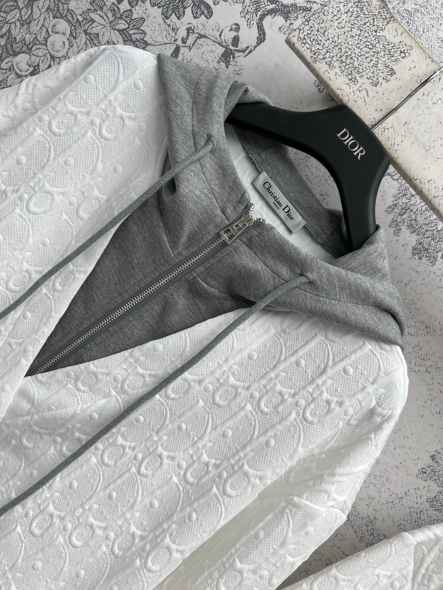 CD 25 Embossed Hoodie Jacket Polyester