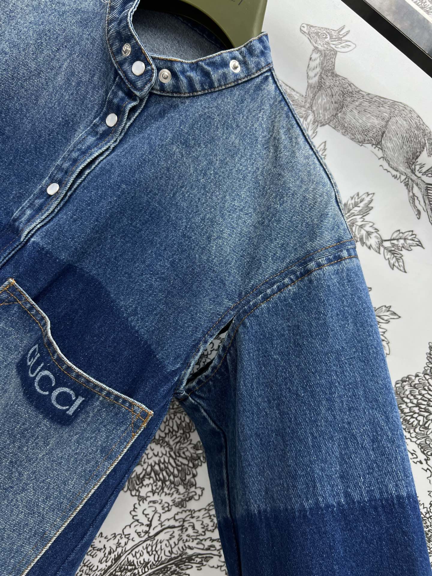 Gucci 25 Denim Shirt Dress Blue Cotton