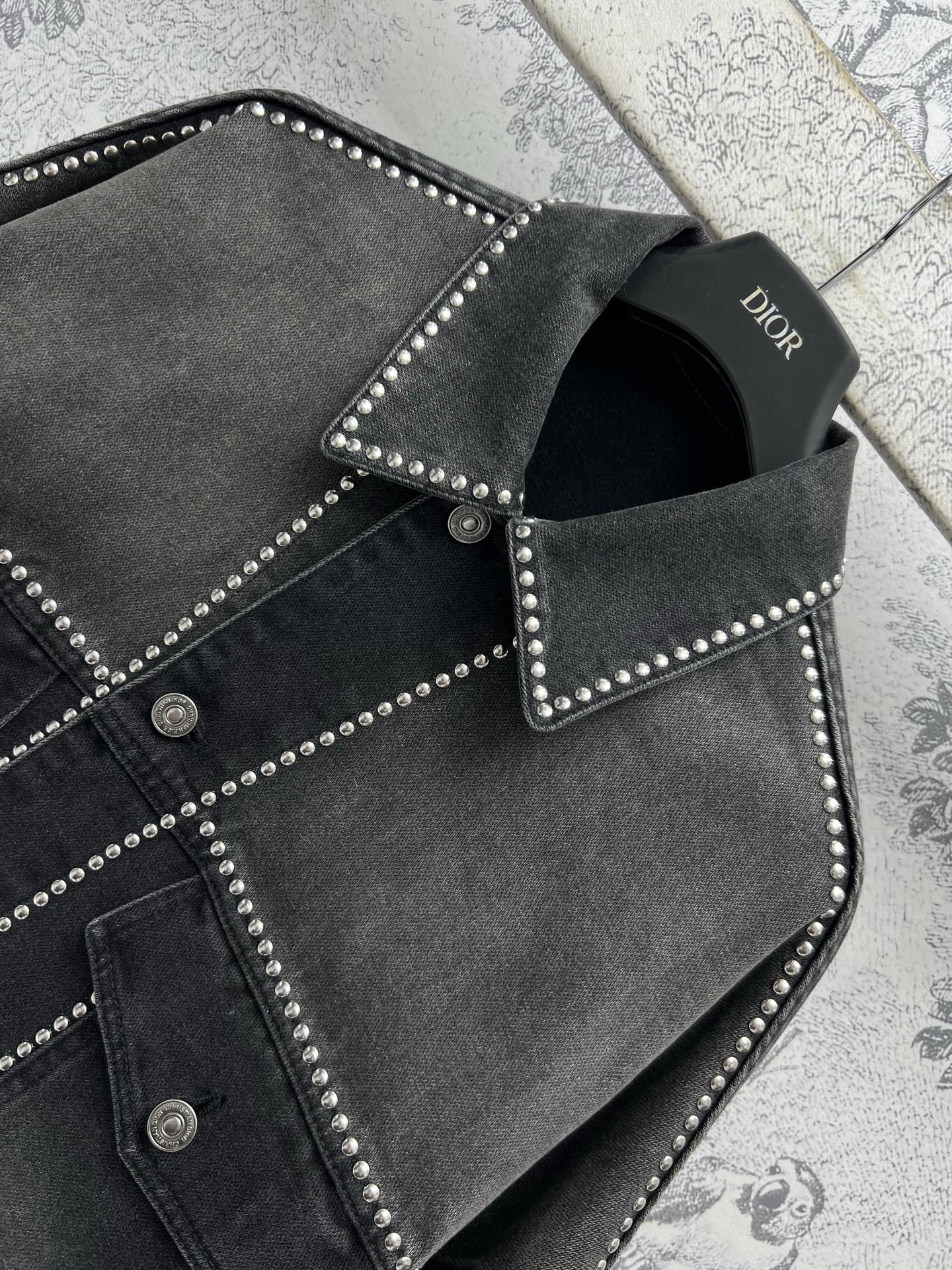 CD 25 Studded Jacket Black Cotton
