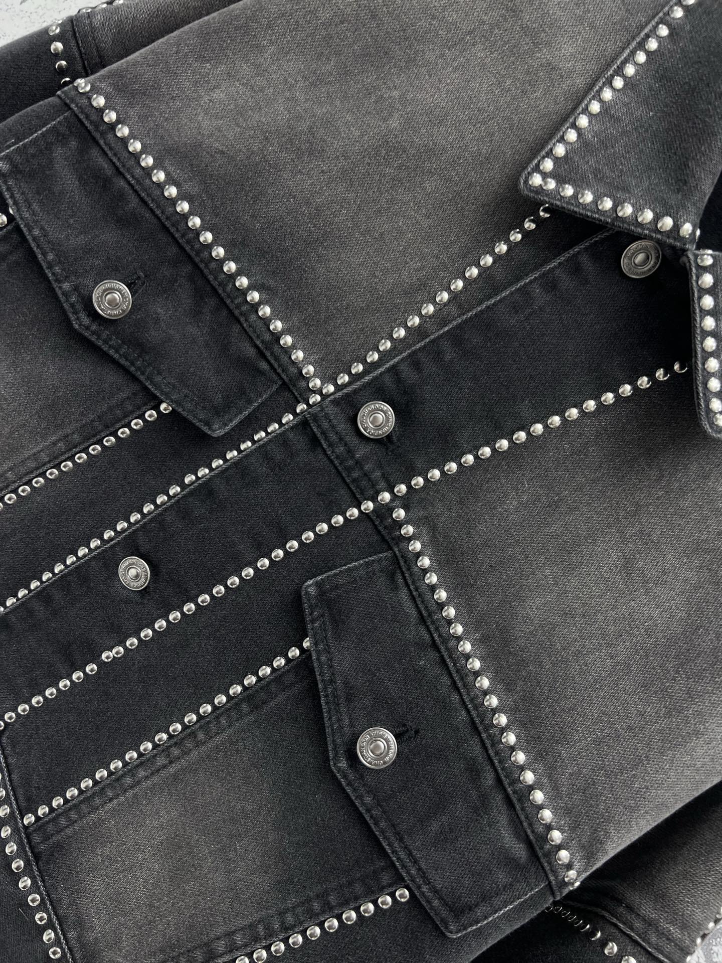 CD 25 Studded Jacket Black Cotton