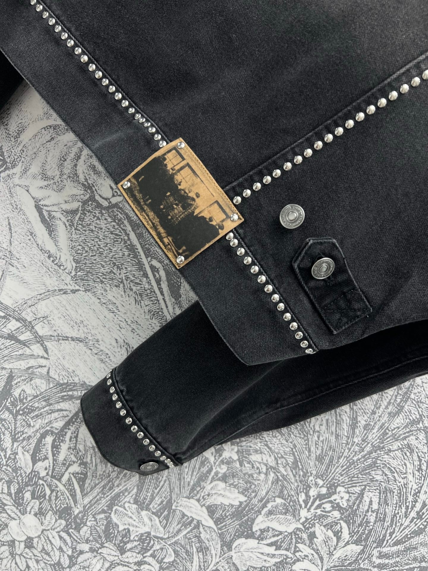 CD 25 Studded Jacket Black Cotton