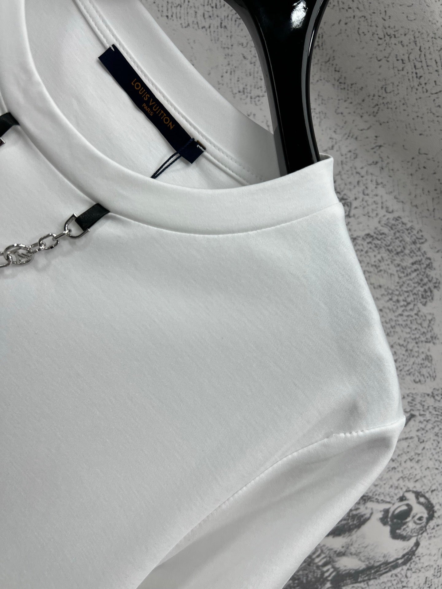 LV 25 Short-Sleeved T-shirt Back Logo Print White Cotton