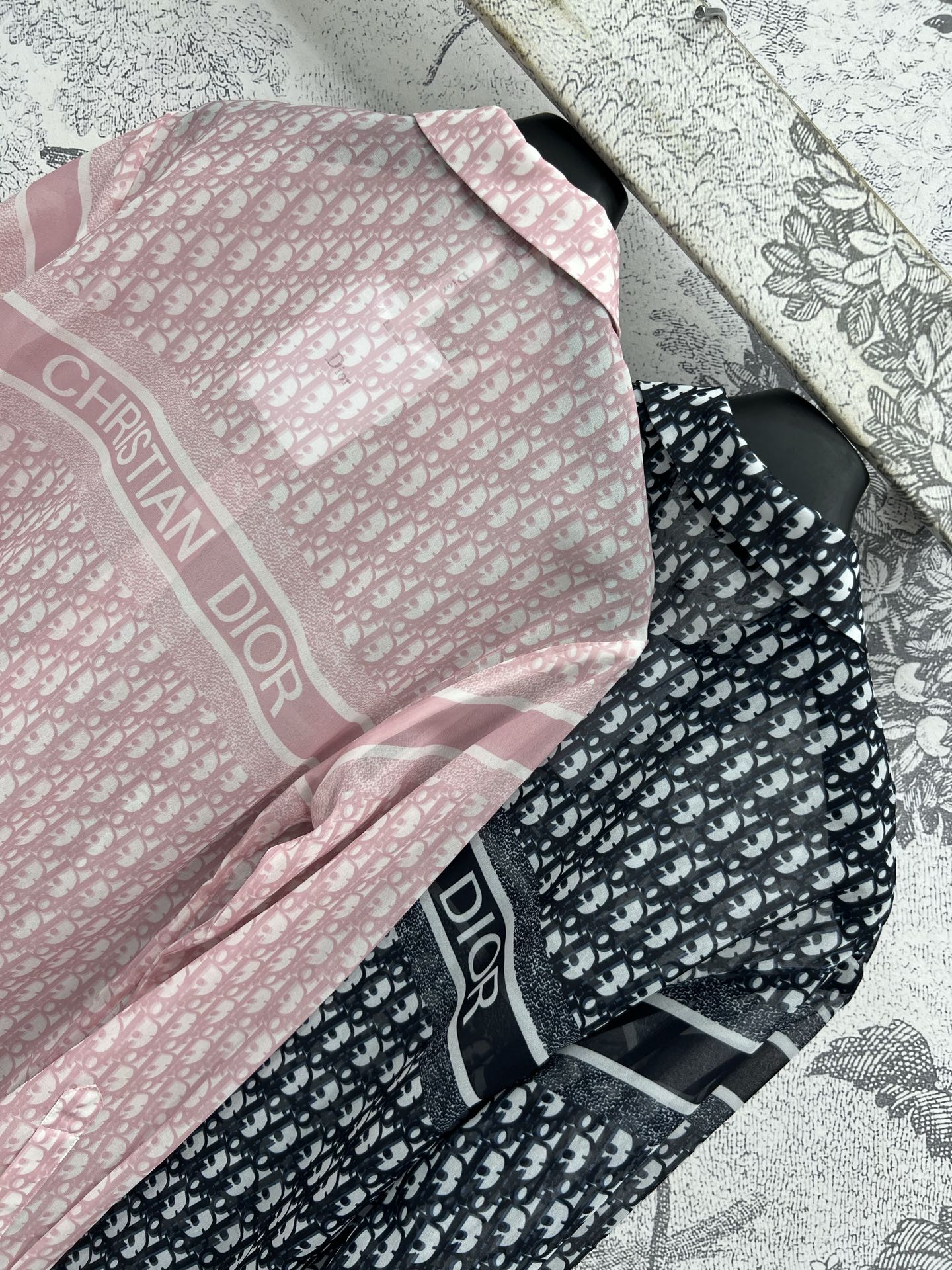 CD 25 See-through Shirt Black and Pink Polyester