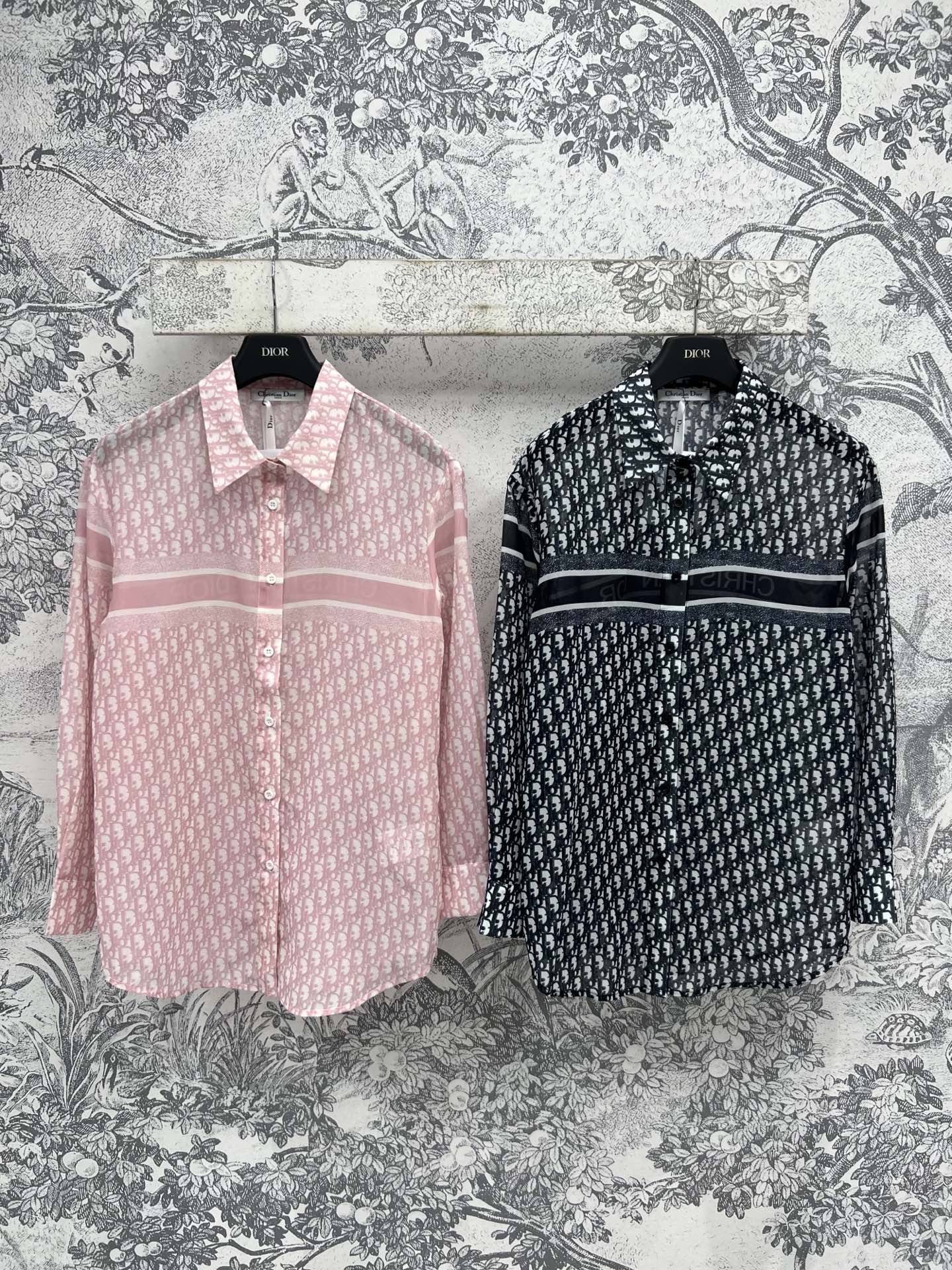 CD 25 See-through Shirt Black and Pink Polyester