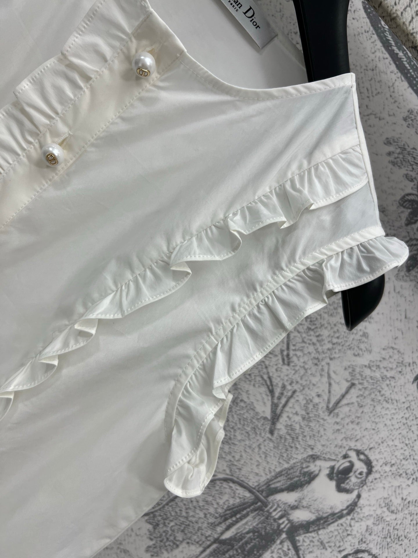 CD 25 Lace Sleeveless Shirt White Cotton