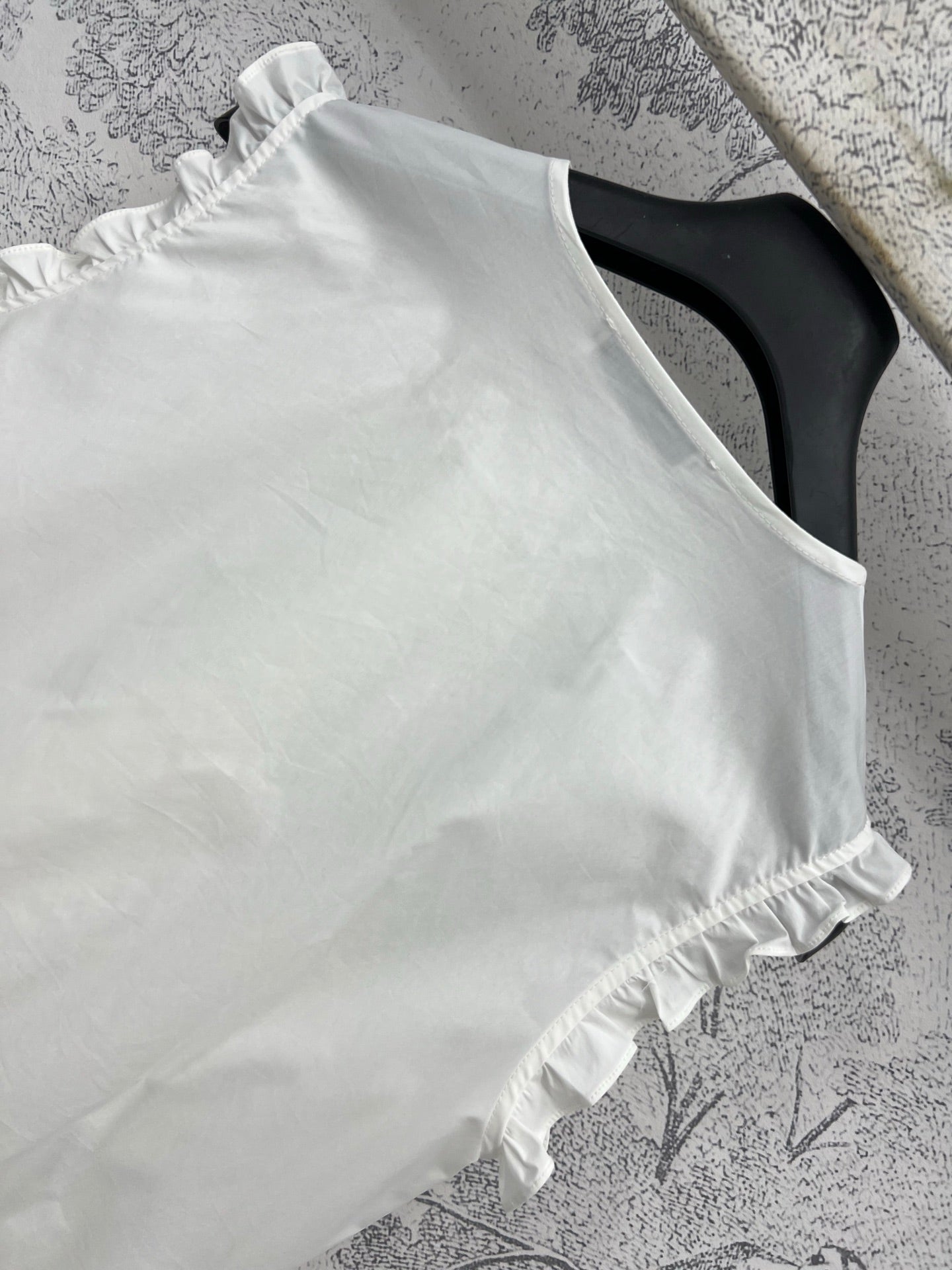 CD 25 Lace Sleeveless Shirt White Cotton