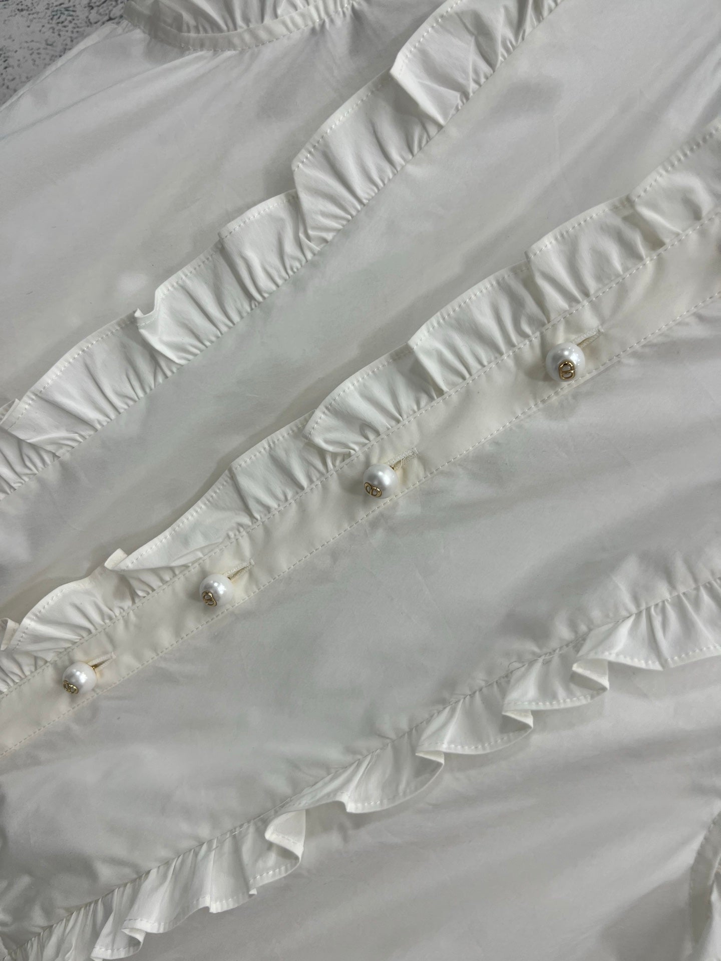 CD 25 Lace Sleeveless Shirt White Cotton