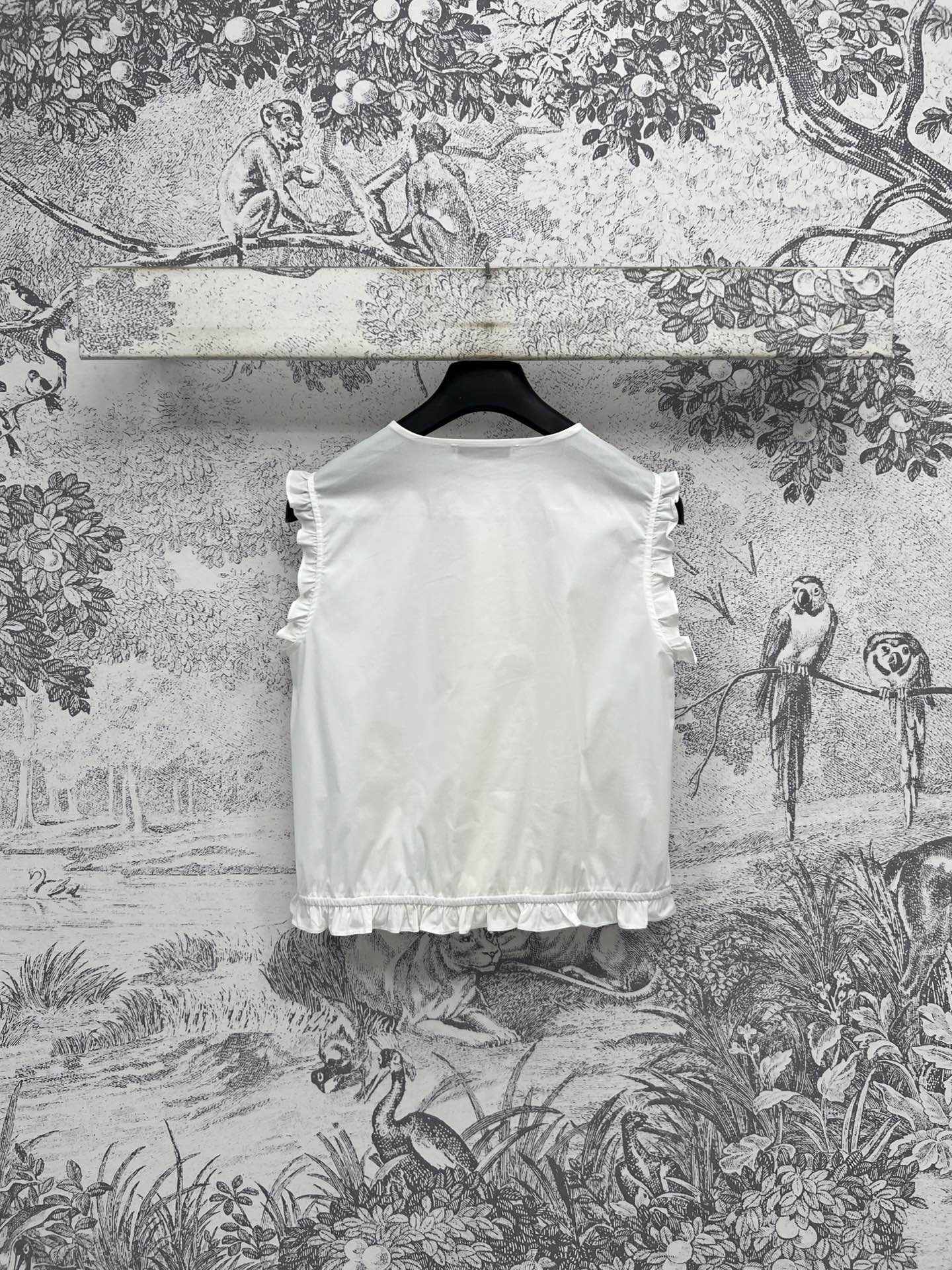 CD 25 Lace Sleeveless Shirt White Cotton