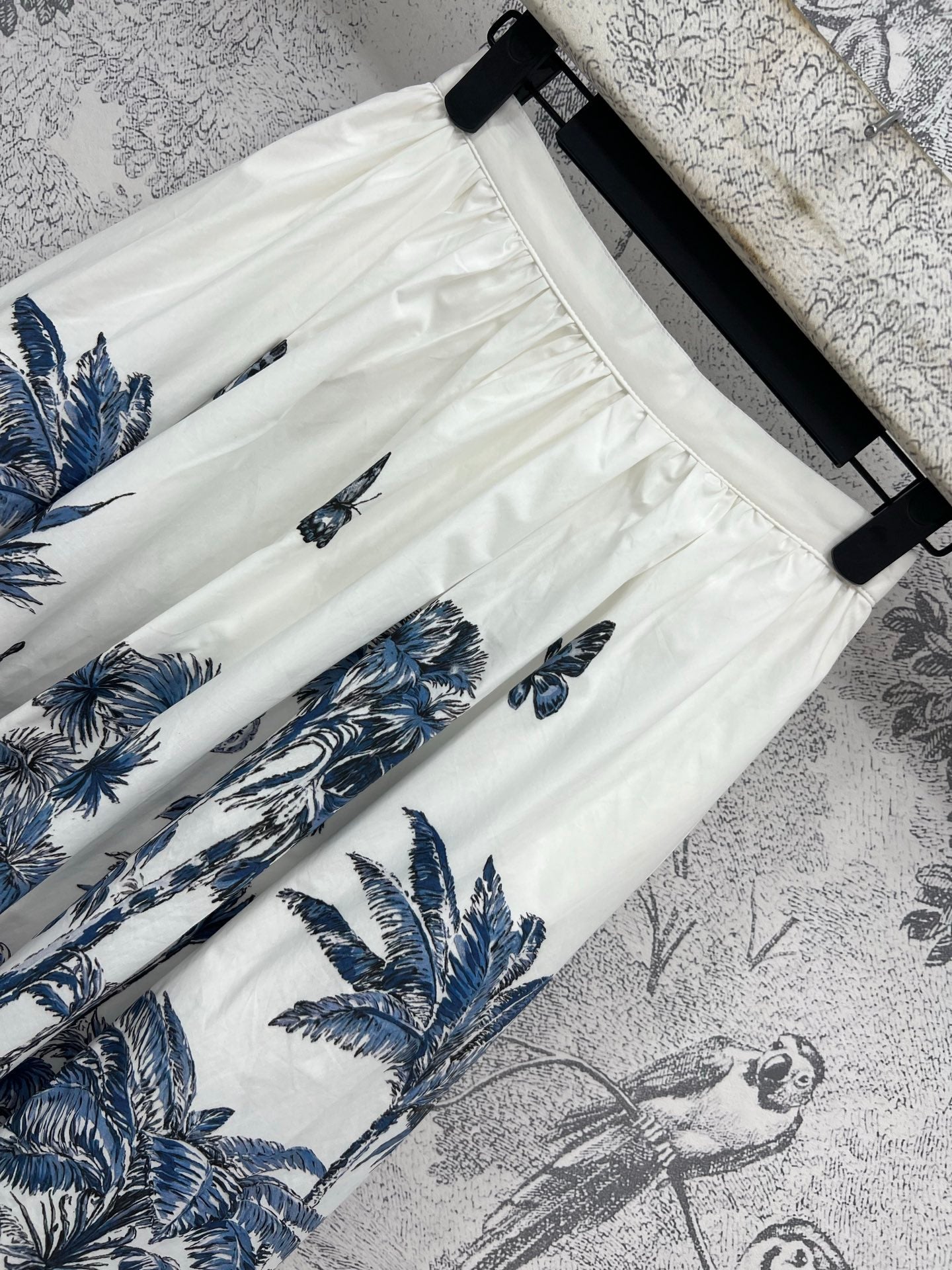 CD 25 Coconut Single-breasted Skirt White mix Blue Cotton