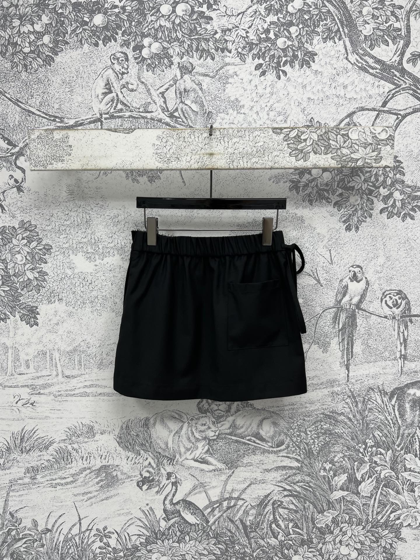 Loewe 25 Pleated Short Skirt Black Polyester Fiber
