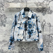 CD 25 Denim Jacket White Blue Black Cotton