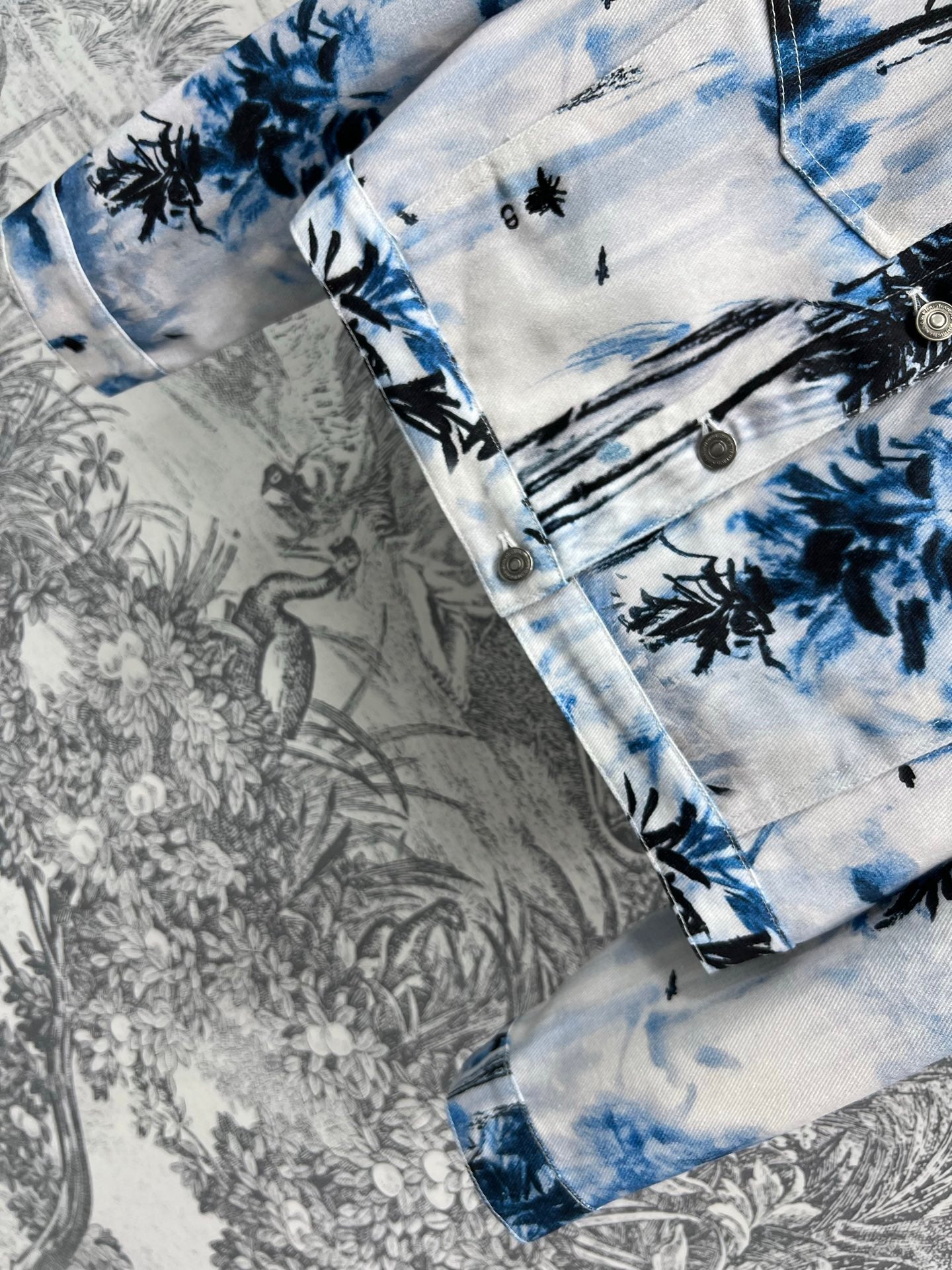 CD 25 Denim Jacket White Blue Black Cotton