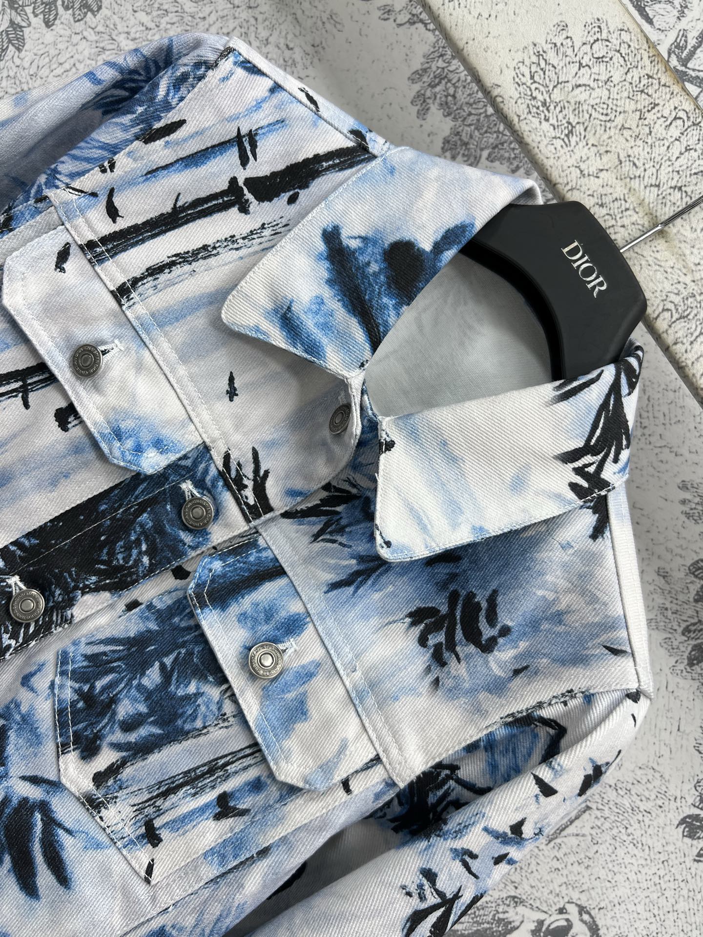 CD 25 Denim Jacket White Blue Black Cotton