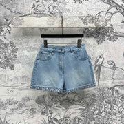 CD 25 Rolled Denim Short  Light Blue Cotton