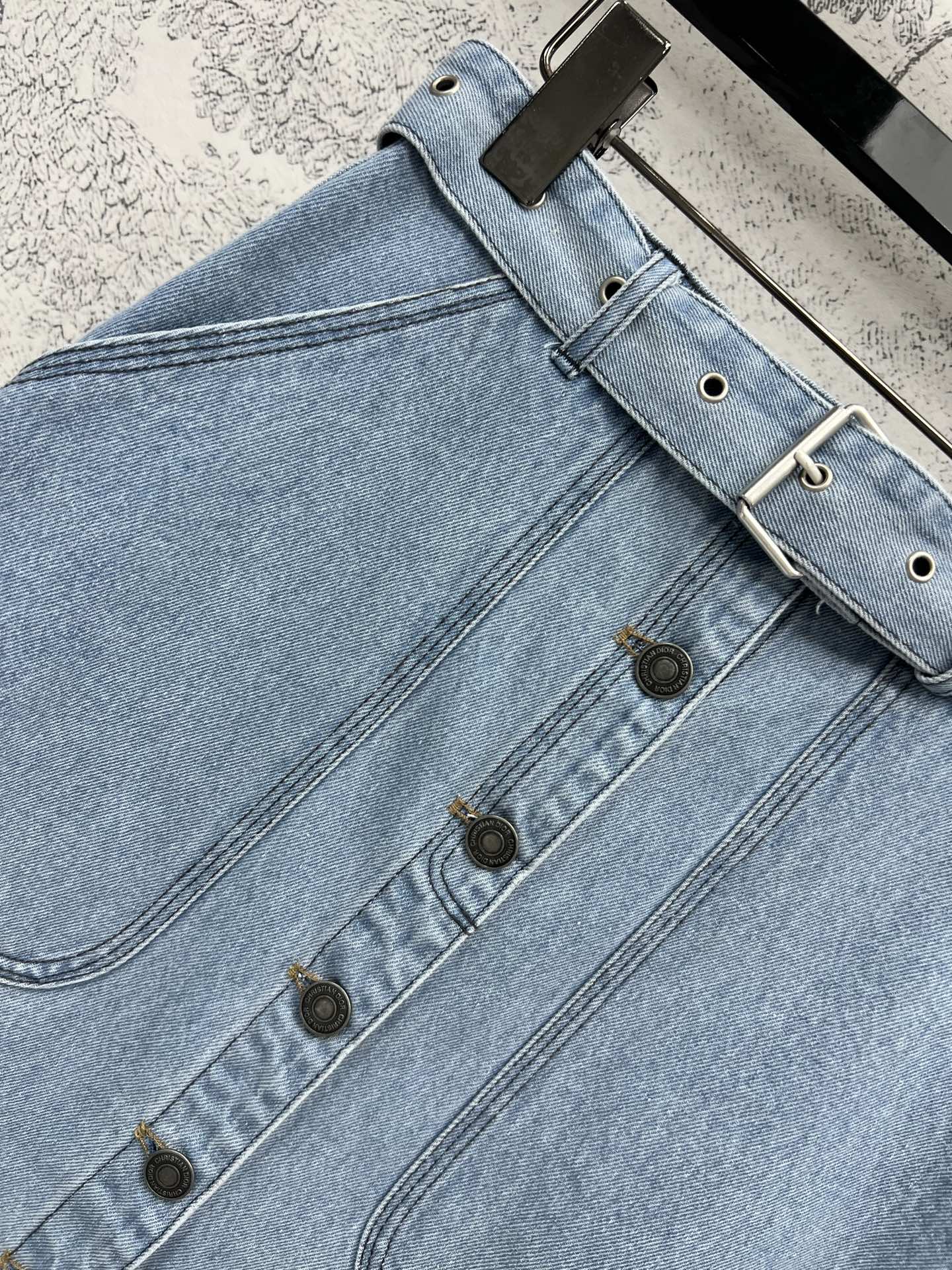 CD 25 Denim Skirt Light Blue Cotton