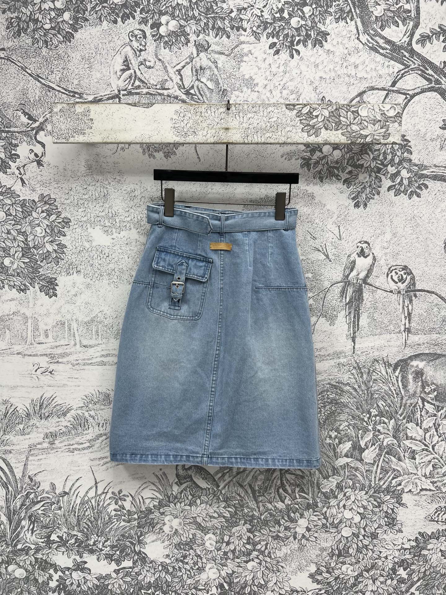 CD 25 Denim Skirt Light Blue Cotton