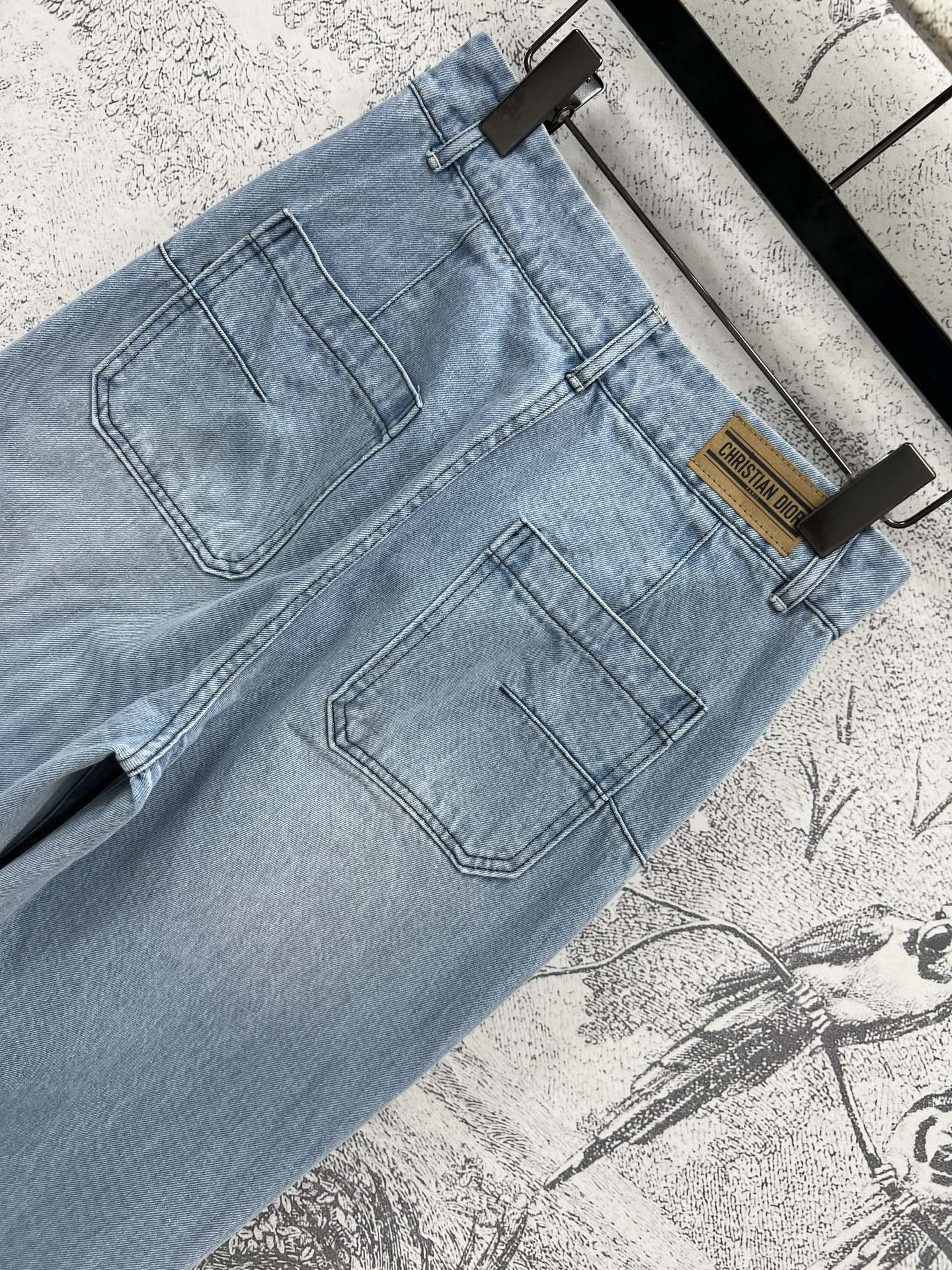 CD 25 Rolled Denim Pants Light Blue Cotton
