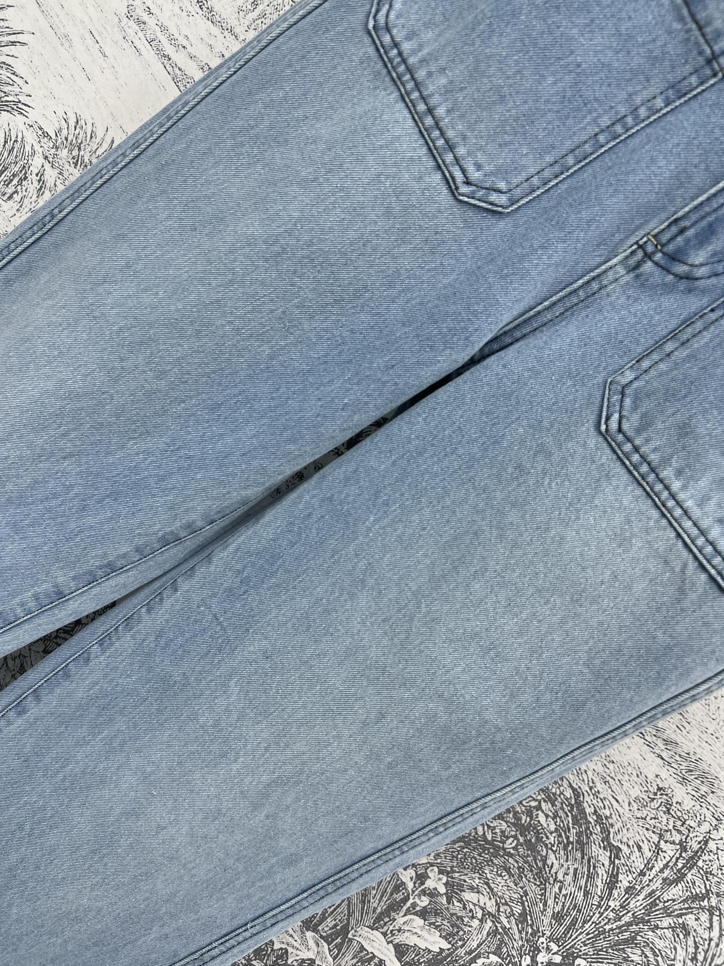 CD 25 Rolled Denim Pants Light Blue Cotton