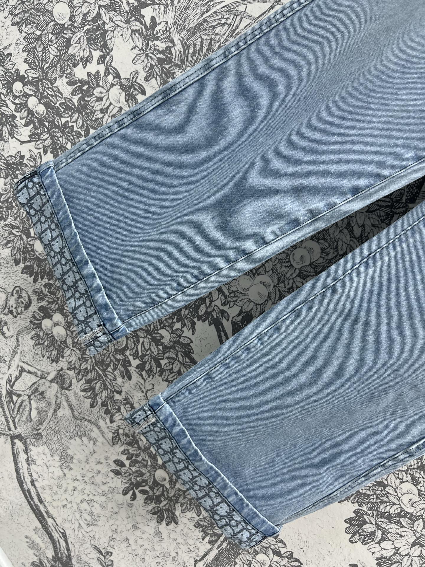 CD 25 Rolled Denim Pants Light Blue Cotton