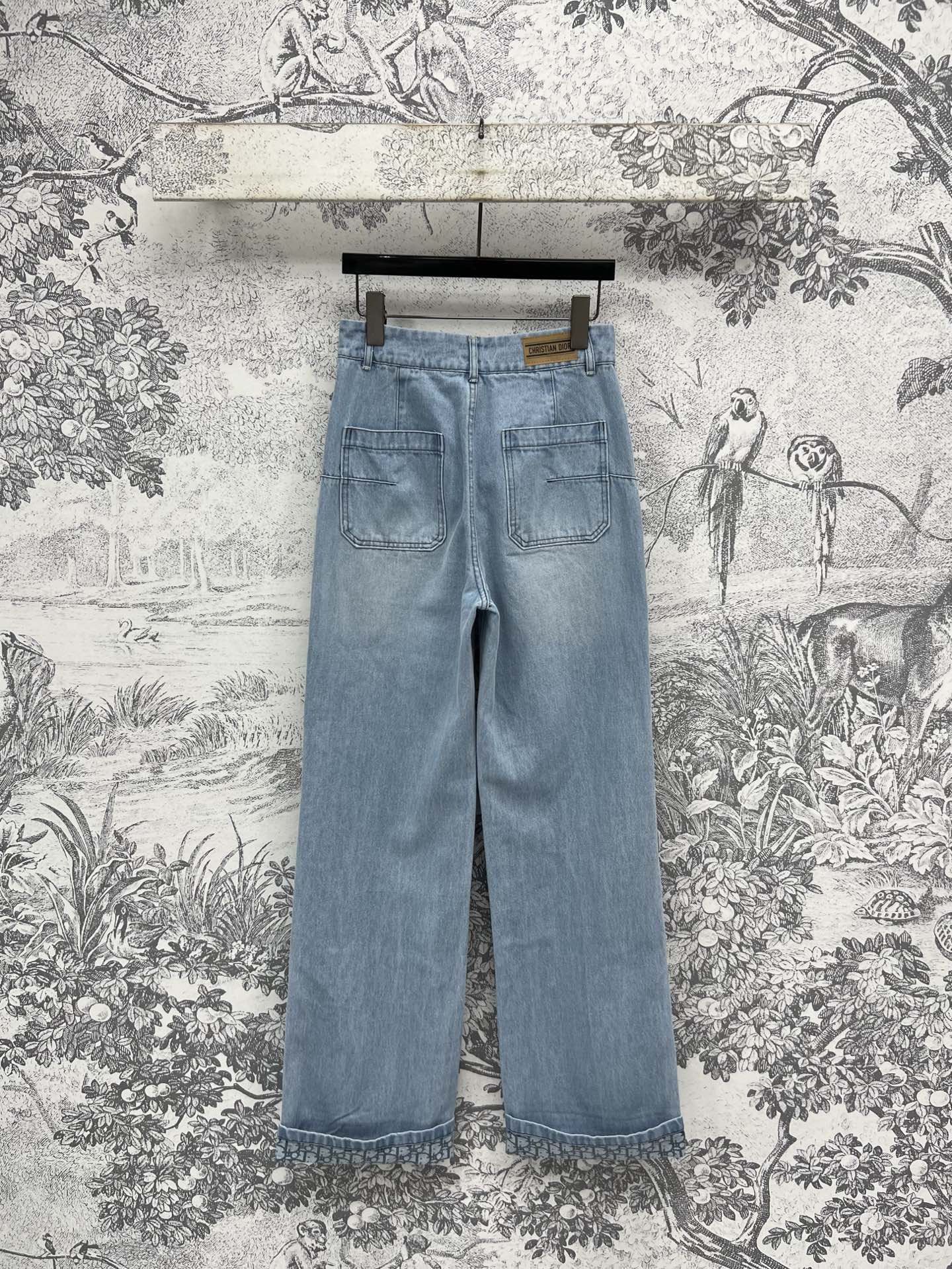 CD 25 Rolled Denim Pants Light Blue Cotton