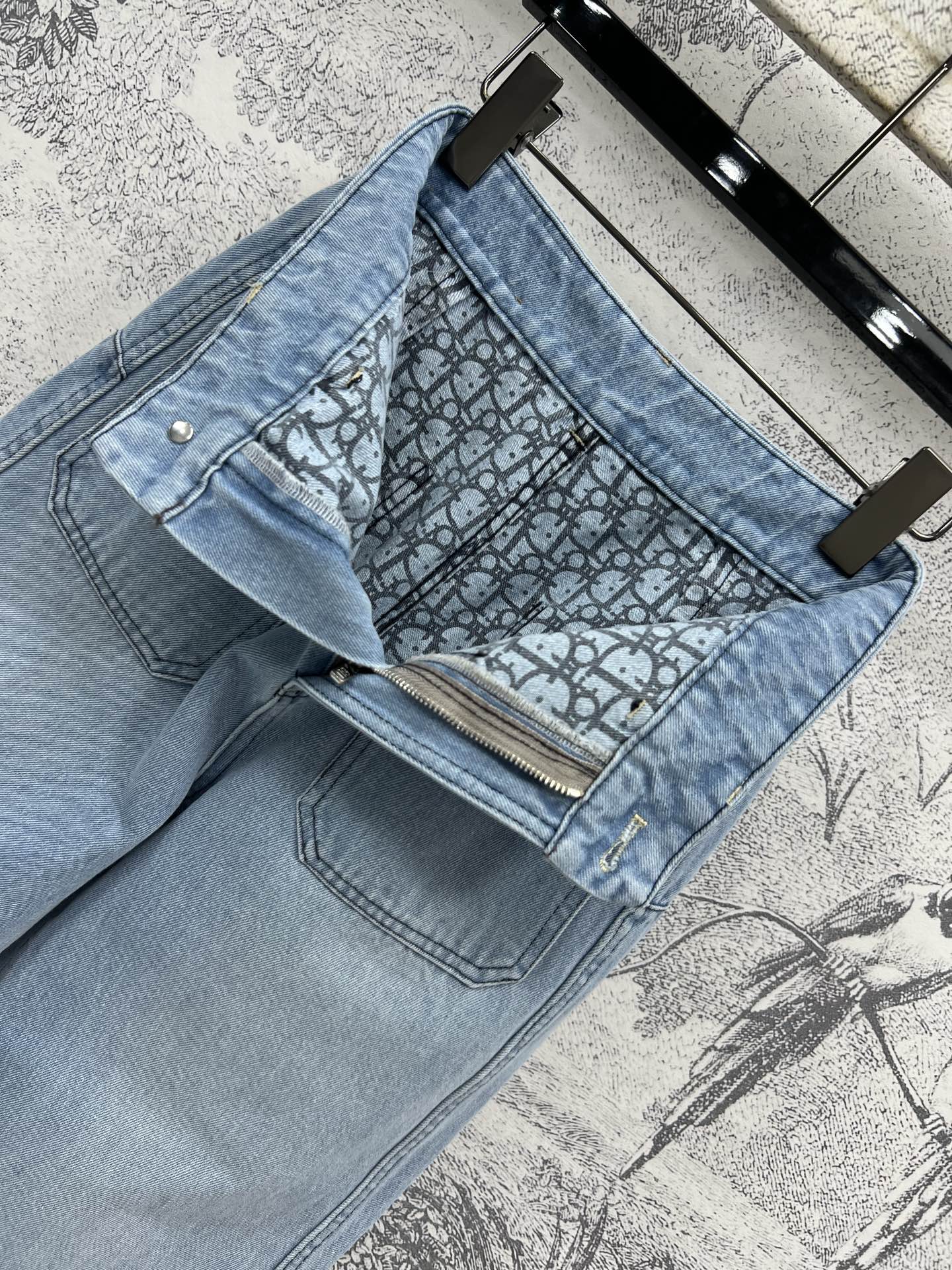 CD 25 Rolled Denim Pants Light Blue Cotton