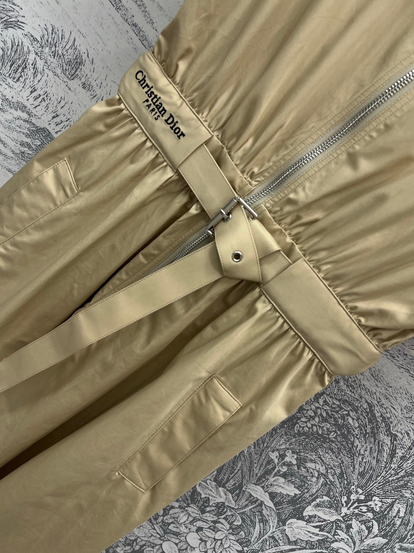 CD 25 Shirt Dress with Belt Beige Cotton