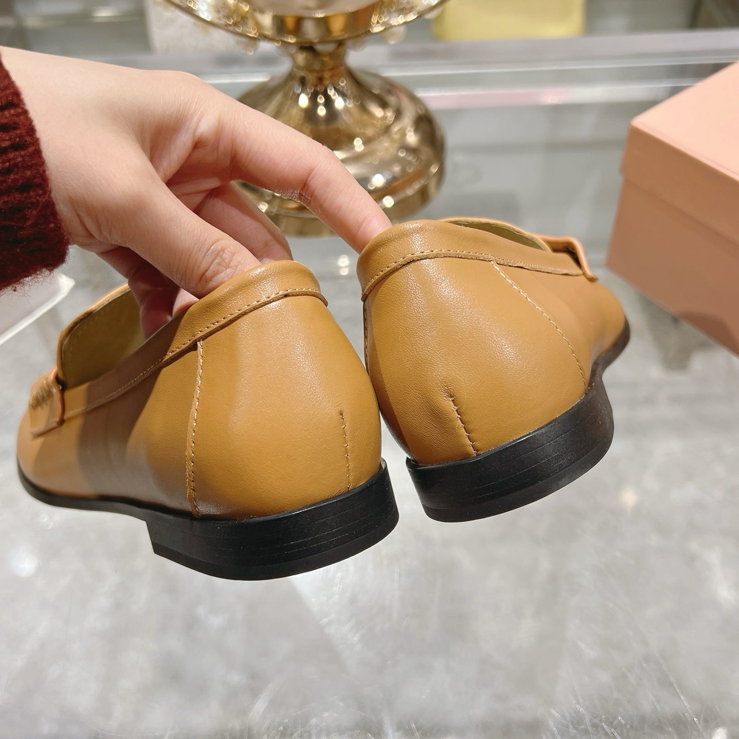 Miu 25C Loafers Caramel Cowhide 235303